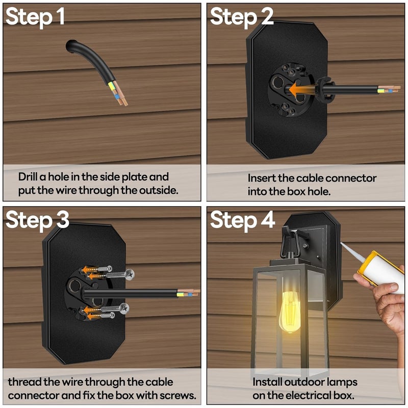Fiulensyi 1Pack Vinyl Siding Mounting Blocks with Built-in Electrical Box,Siding Mounting Plate,Black Outdoor Mounting Plate Kit,Siding Mounting Kit for 1/2 inch Lap Double and 4 inch Siding - Image 4